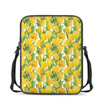 Yellow Spring Tulip Pattern Print Rectangular Crossbody Bag