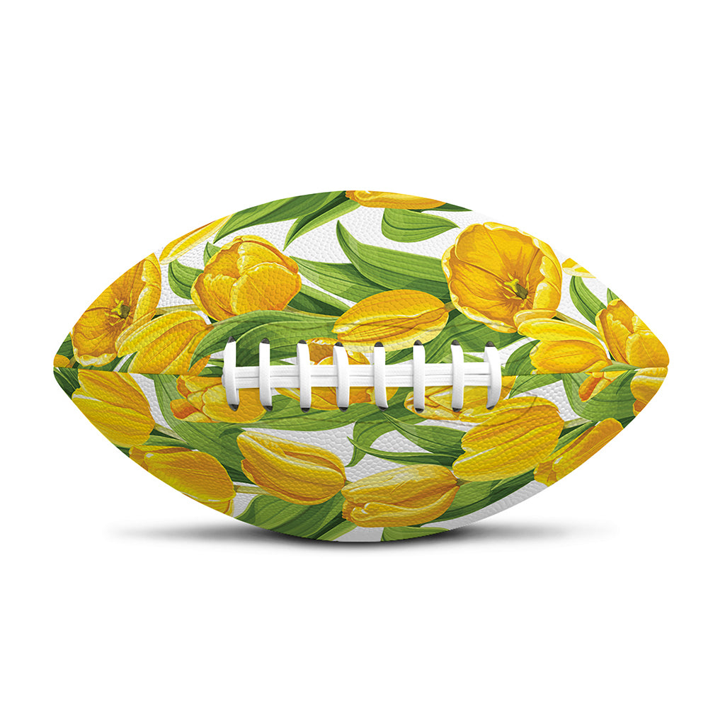 Yellow Spring Tulip Pattern Print Rugby Ball