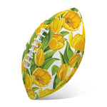 Yellow Spring Tulip Pattern Print Rugby Ball