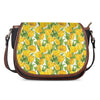 Yellow Spring Tulip Pattern Print Saddle Bag