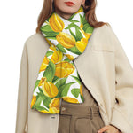 Yellow Spring Tulip Pattern Print Scarf