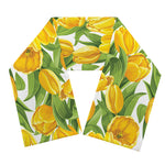 Yellow Spring Tulip Pattern Print Scarf