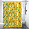 Yellow Spring Tulip Pattern Print Shower Curtain