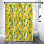 Yellow Spring Tulip Pattern Print Shower Curtain