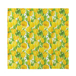 Yellow Spring Tulip Pattern Print Silk Bandana