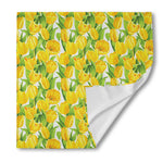 Yellow Spring Tulip Pattern Print Silk Bandana