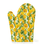 Yellow Spring Tulip Pattern Print Single Oven Mitt