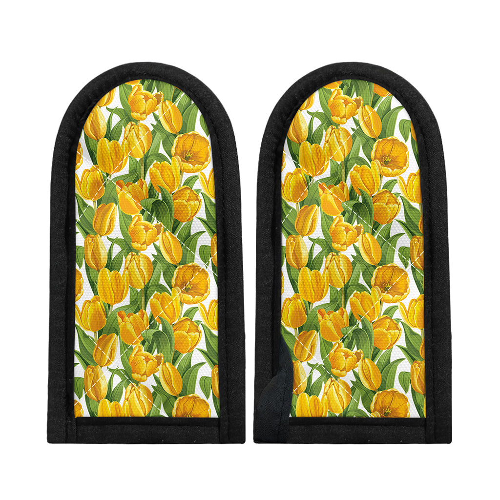 Yellow Spring Tulip Pattern Print Skillet Handle Cover