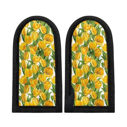 Yellow Spring Tulip Pattern Print Skillet Handle Cover