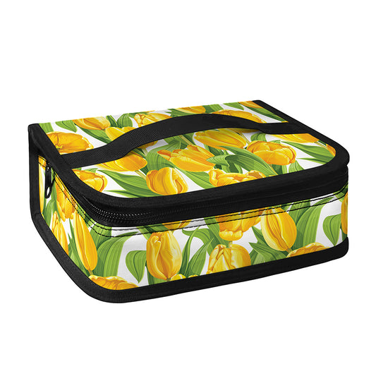 Yellow Spring Tulip Pattern Print Small Lunch Bag