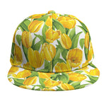 Yellow Spring Tulip Pattern Print Snapback Cap
