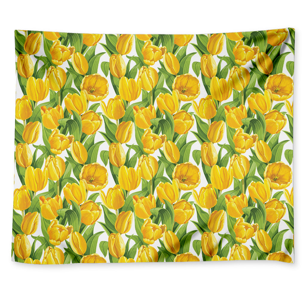 Yellow Spring Tulip Pattern Print Tapestry