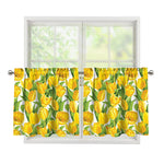 Yellow Spring Tulip Pattern Print Tier Curtains
