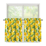 Yellow Spring Tulip Pattern Print Tier Curtains