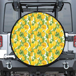 Yellow Spring Tulip Pattern Print Tire Cover