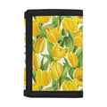 Yellow Spring Tulip Pattern Print Trifold Wallet