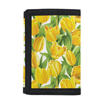 Yellow Spring Tulip Pattern Print Trifold Wallet