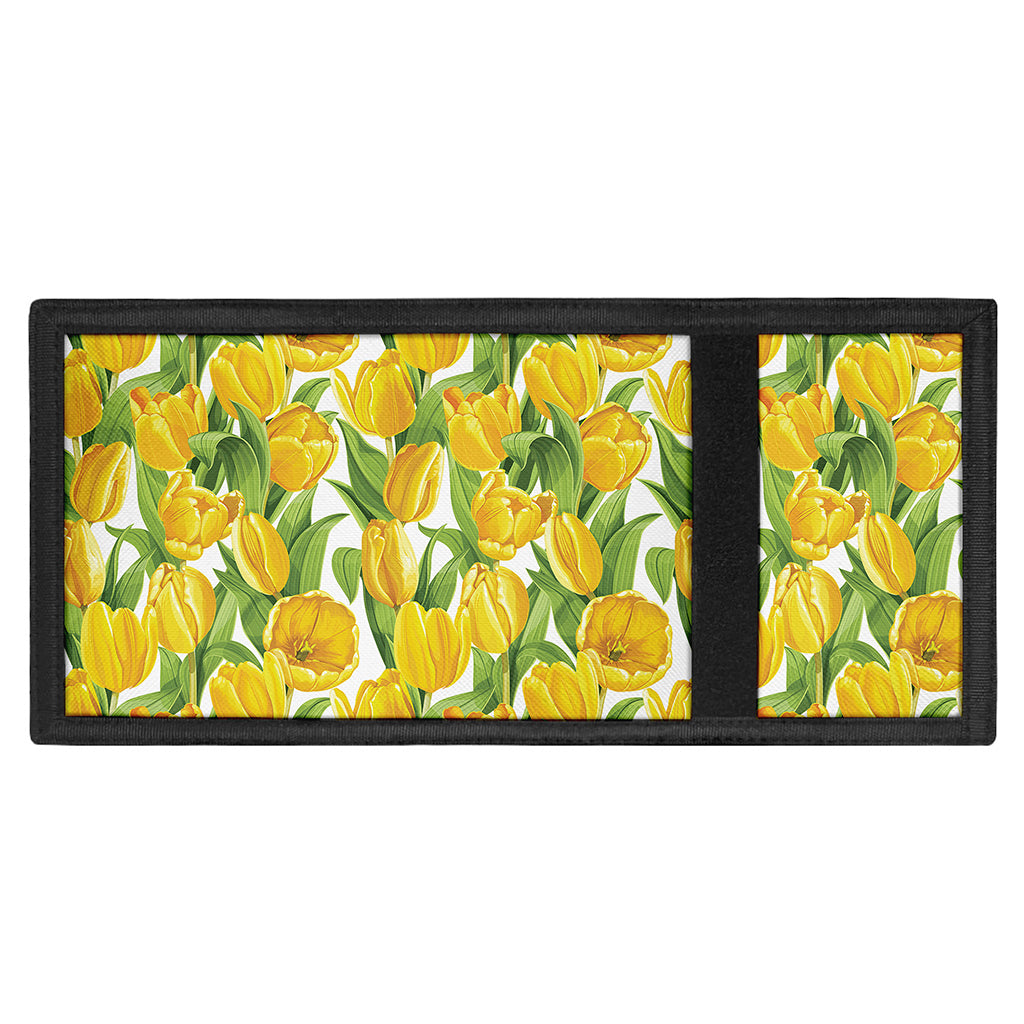 Yellow Spring Tulip Pattern Print Trifold Wallet
