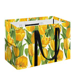 Yellow Spring Tulip Pattern Print Utility Tote Bag