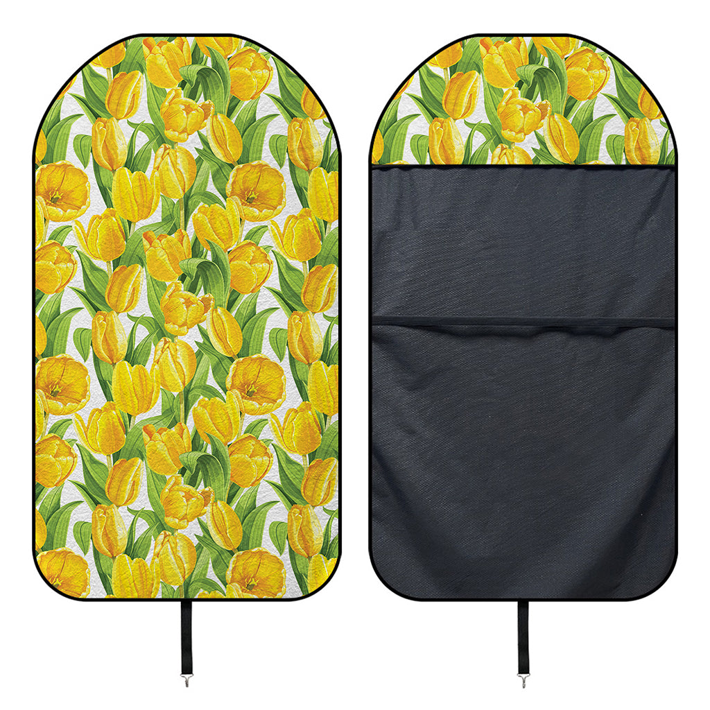 Yellow Spring Tulip Pattern Print Waterproof Car Seat Cover