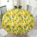 Yellow Spring Tulip Pattern Print Waterproof Round Tablecloth