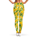 Yellow Spring Tulip Pattern Print Women's Leggings