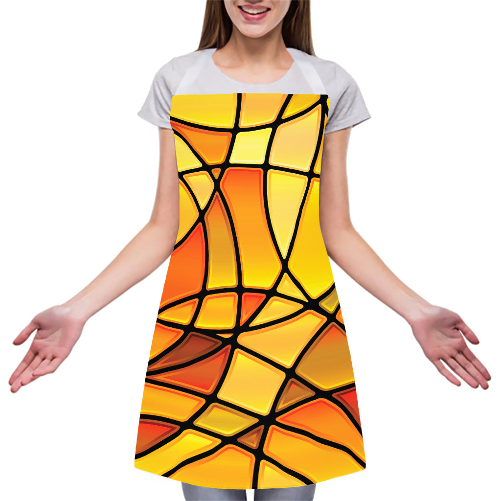 Yellow Stained Glass Mosaic Print Adjustable Apron