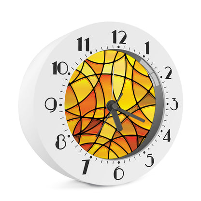 Yellow Stained Glass Mosaic Print Alarm Clock