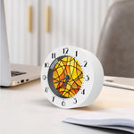 Yellow Stained Glass Mosaic Print Alarm Clock