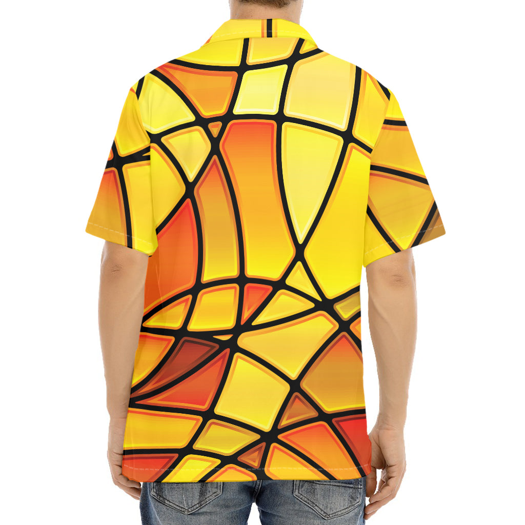 Yellow Stained Glass Mosaic Print Aloha Shirt