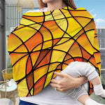 Yellow Stained Glass Mosaic Print Baby Seat Cover
