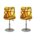 Yellow Stained Glass Mosaic Print Bar Stool Covers