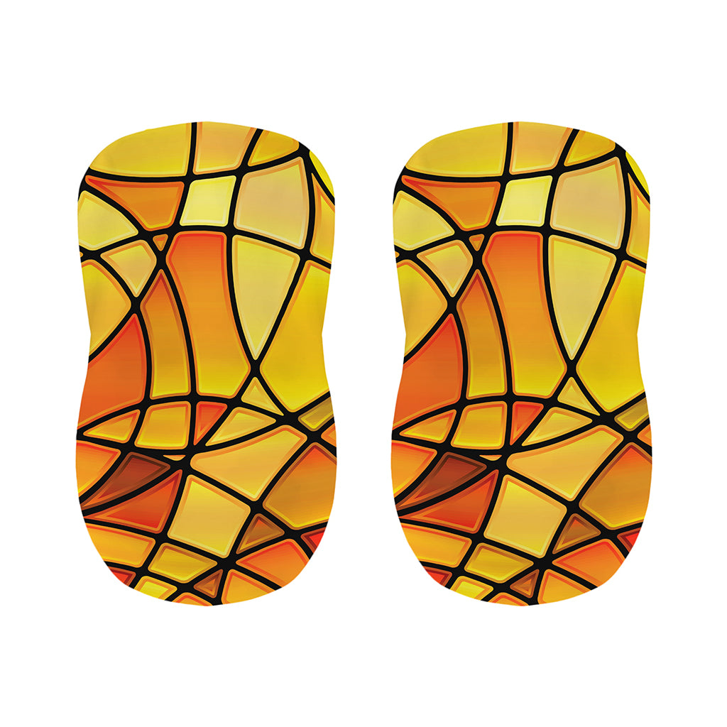 Yellow Stained Glass Mosaic Print Bar Stool Covers