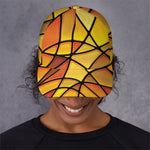 Yellow Stained Glass Mosaic Print Baseball Cap