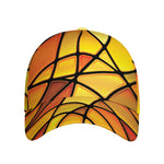Yellow Stained Glass Mosaic Print Baseball Cap