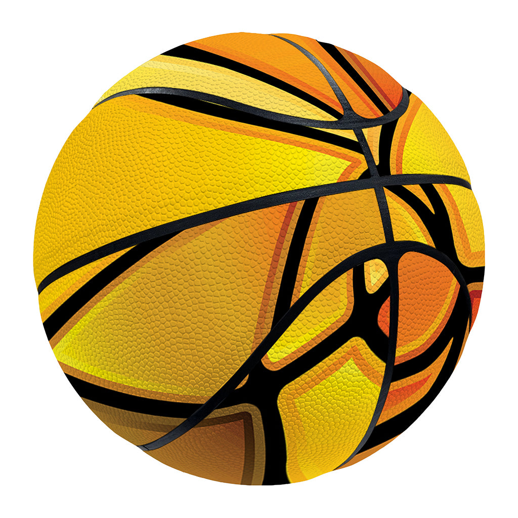 Yellow Stained Glass Mosaic Print Basketball