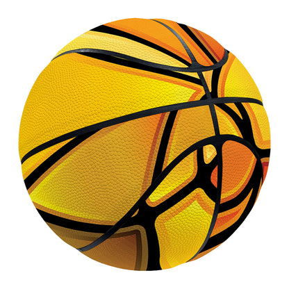 Yellow Stained Glass Mosaic Print Basketball