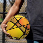 Yellow Stained Glass Mosaic Print Basketball