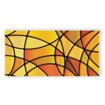 Yellow Stained Glass Mosaic Print Beach Towel