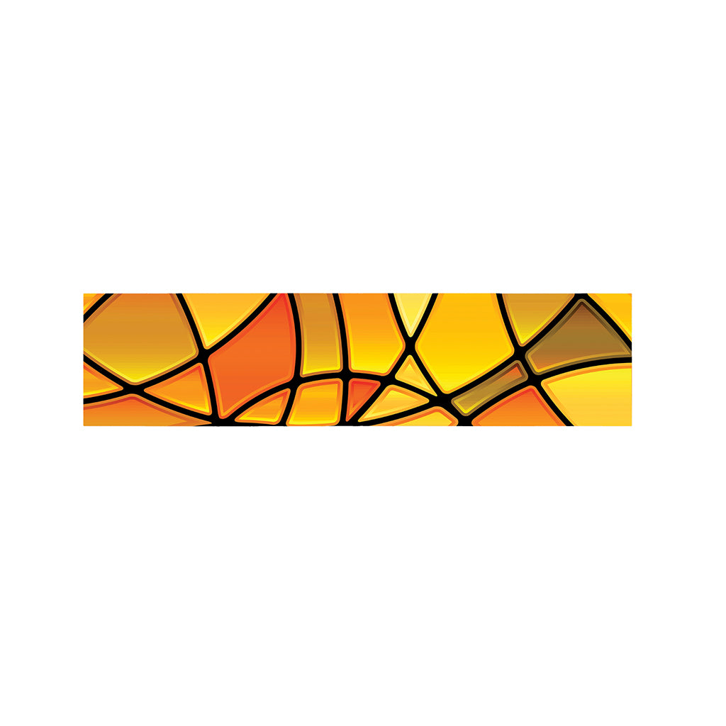 Yellow Stained Glass Mosaic Print Bed Runner