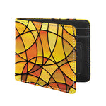 Yellow Stained Glass Mosaic Print Bifold Wallet