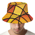 Yellow Stained Glass Mosaic Print Bucket Hat