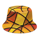 Yellow Stained Glass Mosaic Print Bucket Hat