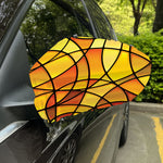 Yellow Stained Glass Mosaic Print Car Side Mirror Covers