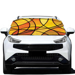 Yellow Stained Glass Mosaic Print Car Windshield Snow Cover