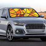 Yellow Stained Glass Mosaic Print Car Windshield Sun Shade