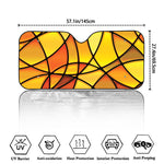 Yellow Stained Glass Mosaic Print Car Windshield Sun Shade