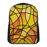 Yellow Stained Glass Mosaic Print Casual Backpack