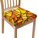 Yellow Stained Glass Mosaic Print Chair Cushion Cover