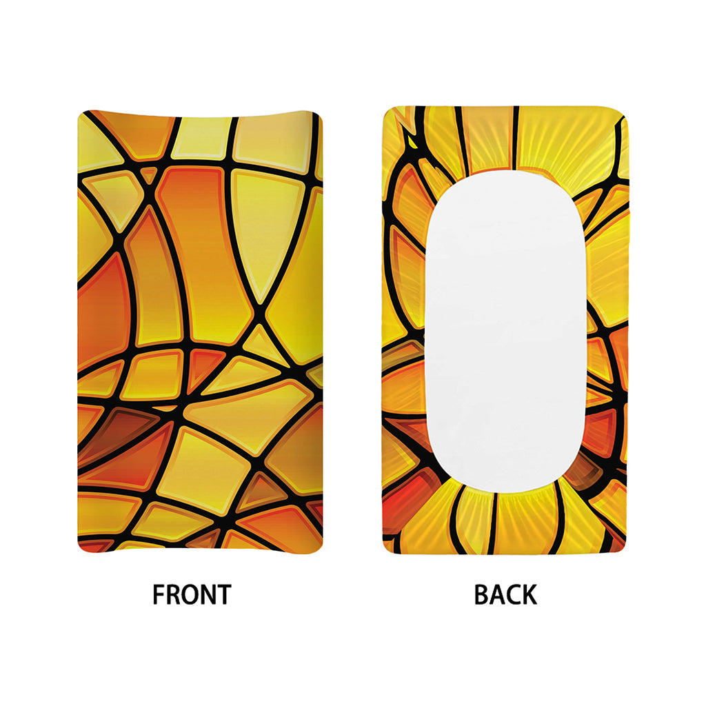 Yellow Stained Glass Mosaic Print Changing Pad Cover